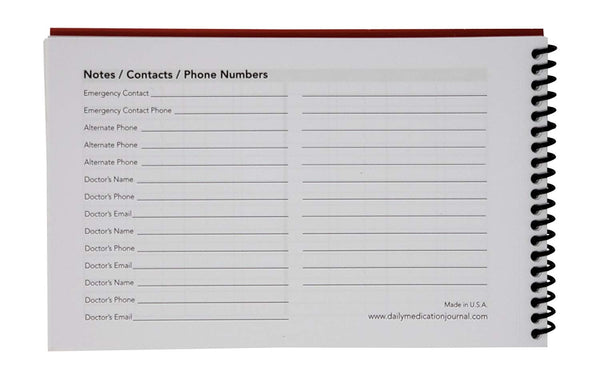 Daily Medication Journal | Medication Log | Track Blood Pressure, Blood Sugar, Pulse | Spiral Bound | Compact Size | Full Year Medical Journal