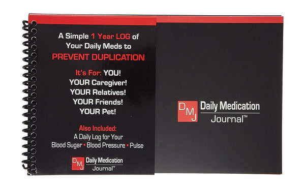 Daily Medication Journal | Medication Log | Track Blood Pressure, Blood Sugar, Pulse | Spiral Bound | Compact Size | Full Year Medical Journal