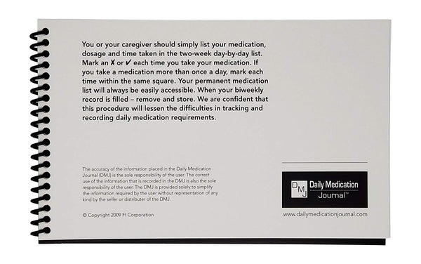 Daily Medication Journal | Medication Log | Track Blood Pressure, Blood Sugar, Pulse | Spiral Bound | Compact Size | Full Year Medical Journal
