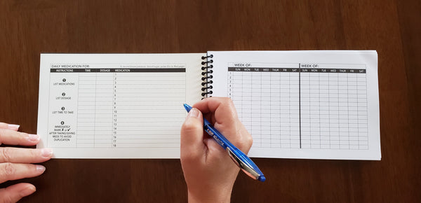 Daily Medication Journal | Medication Log | Track Blood Pressure, Blood Sugar, Pulse | Spiral Bound | Compact Size | Full Year Medical Journal