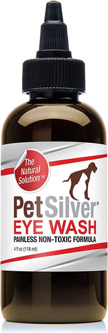 PetSilver Eye Wash Drops for Dogs and Cats with Chelated Silver, Natural Eye Solution, Relief for Inflammation & Eye Irritation, Easy to Apply, 4 oz.
