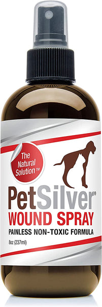 PetSilver Wound Spray with Chelated Silver, Vet Formulated, All Natural Pain Free Formula, Relief for Hot Spots, Wounds and Burns